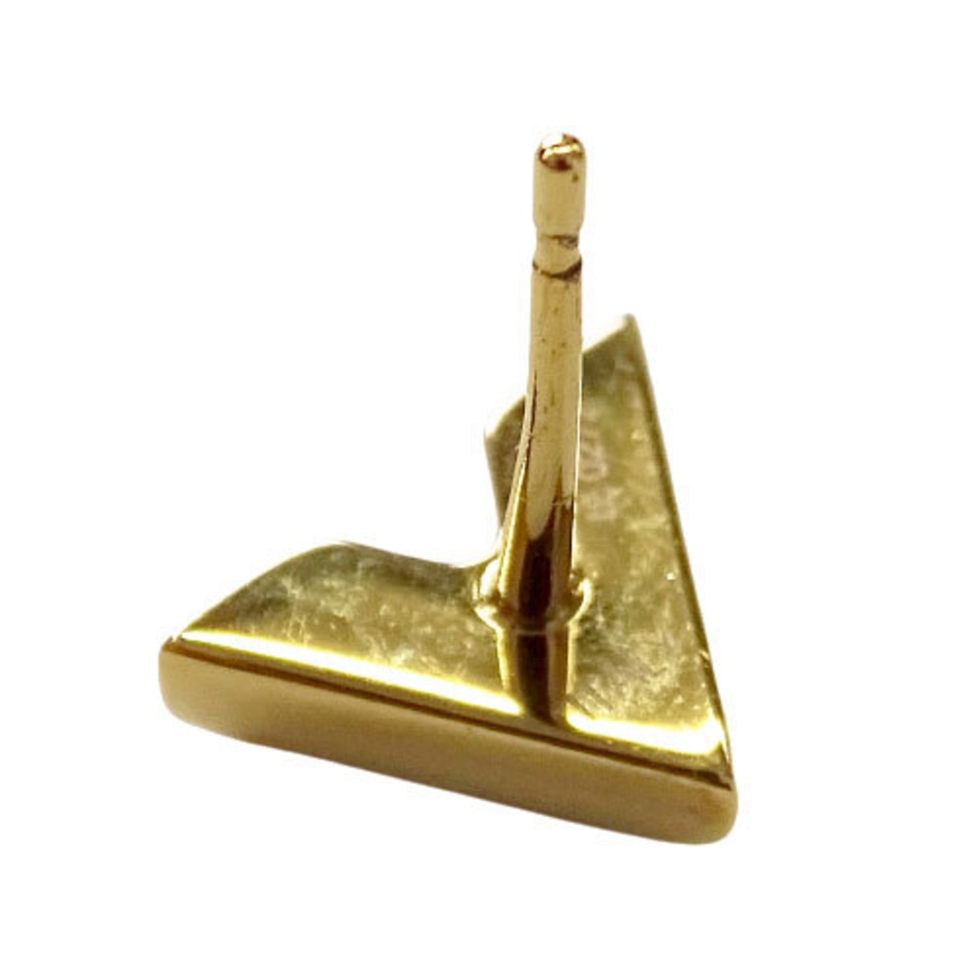 LOUIS VUITTON Brass Essential V Stud Earrings Gold 1271361