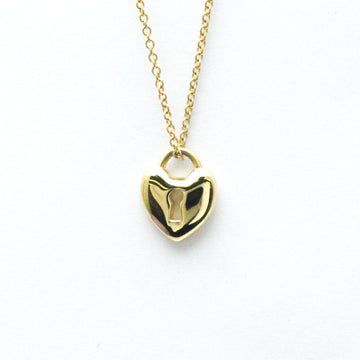 TIFFANY Heart Lock Yellow Gold [18K] No Stone Men,Women Fashion Pendant Necklace