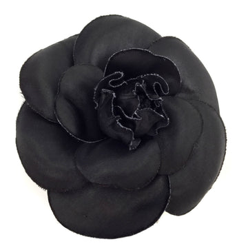 Chanel brooch corsage camellia fabric black ladies CHANEL