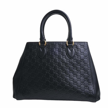 GUCCIsima Leather Handbag 453704 Black Ladies