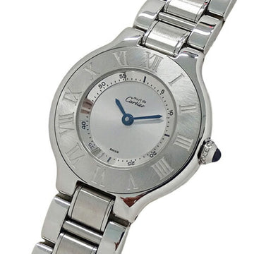 CARTIER Watch Ladies Must 21 Vantian SM Quartz Stainless Steel SS W10109T2 1340 Silver Polished