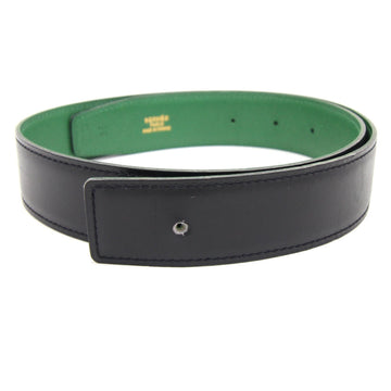 HERMES Belt Reversible Black Green Leather 65cm ○ Z Engraved Women's Fashion H Constance Buckle