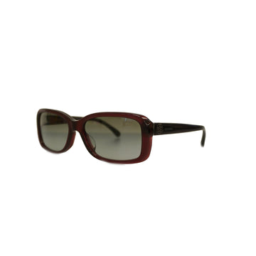 CHANELAuth  sunglasses camellia 5247-A plastic Bordeaux silver metal