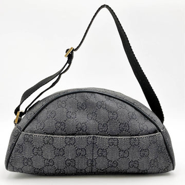 GUCCI GG pattern shoulder bag handbag accessory pouch mini dark gray canvas ladies 90731