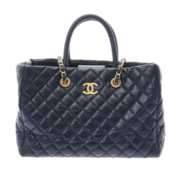 CHANEL matelasse chain shoulder bag blue ladies calf