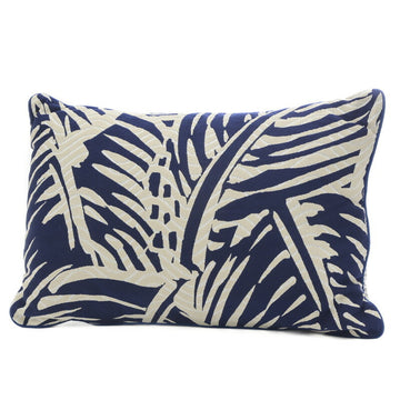 HERMES Fouillage Vague Cushion Polypropylene Navy/Beige