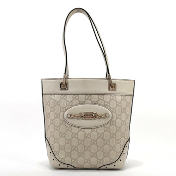 GUCCI Bucket Type Tote Bag Shima Leather  145994 Women's Ivory