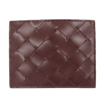 BOTTEGA VENETA Intrecciato Leather Card Case Bordeaux Ladies