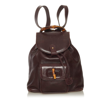 Gucci Bamboo Mini Rucksack Backpack 0031705 Dark Brown Leather Ladies GUCCI