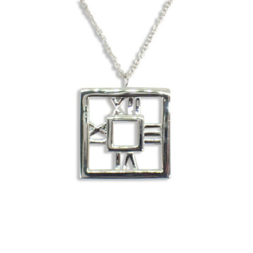 TIFFANY/ 925 open atlas square pendant/necklace