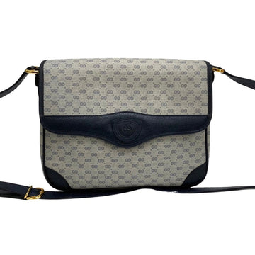 GUCCI Old Vintage Micro GG All-over Pattern Leather Genuine Shoulder Bag Sacoche Navy