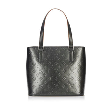 Louis Vuitton Monogram Matt Stockton Tote Bag Handbag M55112 Noir Black Leather Ladies LOUIS VUITTON