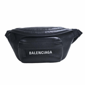 BALENCIAGA Leather Everyday Body Bag Waist 579617 Black Women's