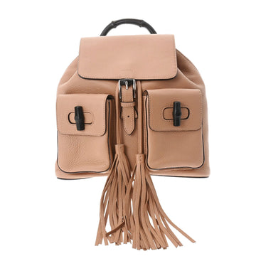 GUCCI Bamboo Backpack Beige 370833 Women's Leather Backpack/Daypack