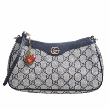 GUCCI Ophidia GG Supreme Double G Small Chain Handbag 735132 Navy Women's