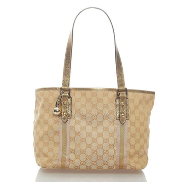 Gucci GG Canvas Sherry Line Tote Bag 137396 Beige Gold Ladies GUCCI