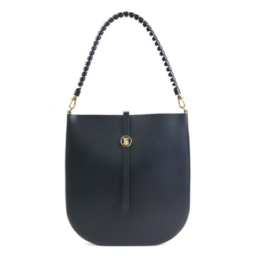 BURBERRY shoulder bag leather black × white ladies 55180i