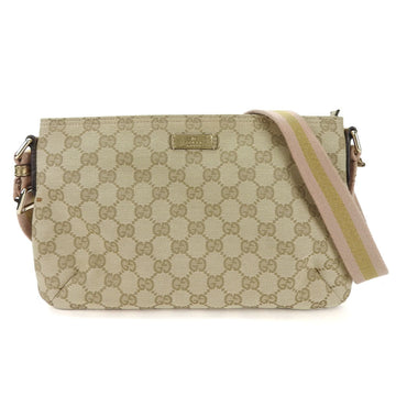 GUCCI shoulder bag 189749 GG canvas leather beige gold pink ladies pinkbeige