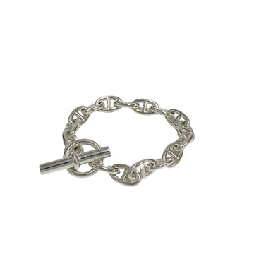 HERMES Chaine d'Ancle MM 16 frames Silver 925 Bracelet Bangle Men's Women's Accessories