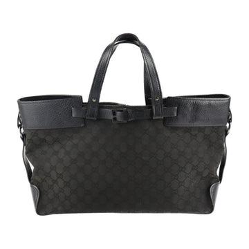 GUCCI tote bag 106251 GG canvas leather black handbag