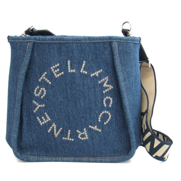 STELLA MCCARTNEY Logo 700073 W8642 Women's Denim,Leather Shoulder Bag Blue