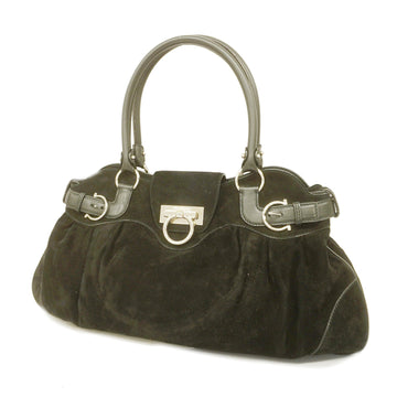 SALVATORE FERRAGAMOAuth  Gancini Handbag Women's Suede Handbag Black