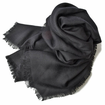 SAINT LAURENT Scarf  Shawl Fringe Large Format Border Black 542674