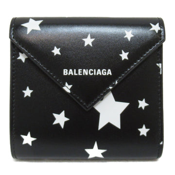 BALENCIAGA Tri-fold wallet Black leather 637450