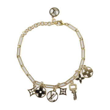 LOUIS VUITTON Bracelet Brasserie Roman Holiday LV M80273 Metal Gold Circle, Monogram Flower, Key Charm