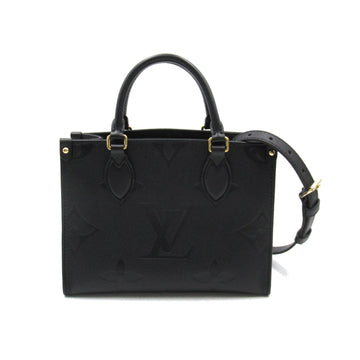 LOUIS VUITTON On the Go PM Black Black Monogram empreinte Calfskin [cowhide] M45653