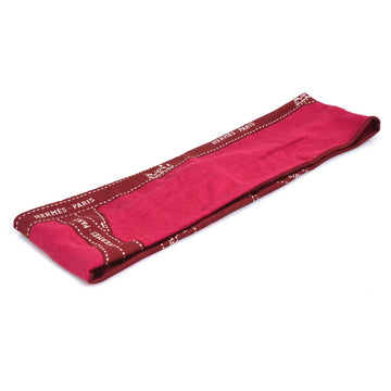 HERMES headband hair band silk magenta ladies e55800a