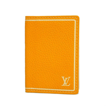 LOUIS VUITTON Card Case Organizer Depoche M95145 Yellow Tobaco Leather Men Women Unisex