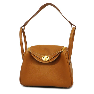 HERMESAuth  Lindy 2WAY Bag Lindy 26 U Stamp Women's Taurillon Clemence Leather Handbag,Shoulder Bag Gold