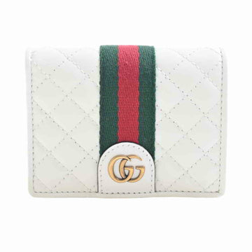 Gucci GG Marmont Sherry Leather Quilted Bifold Wallet White