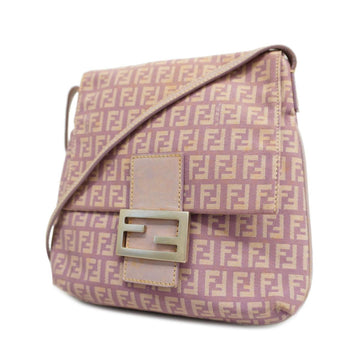 FENDI Shoulder Bag Zucchino Nylon Canvas Pink Silver Hardware Women's