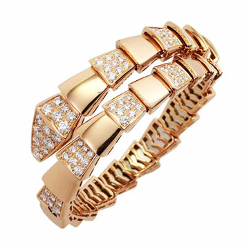 BVLGARI Serpenti Viper Diamond Bracelet M K18 PG Pink Gold 750 Bangle