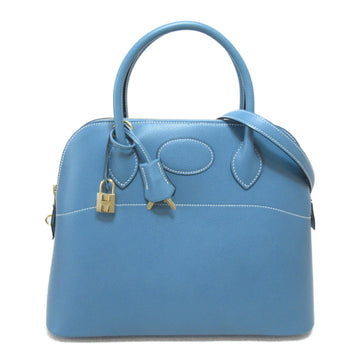 HERMES Bolide31 handbag Blue Blue gene Courchevel leather