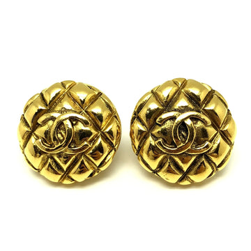 CHANEL Earrings 25 Coco Mark Gold Matelasse Accessories Ladies