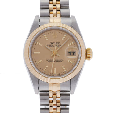 ROLEX Datejust 69173 Women's YG/SS Watch Automatic Champagne Dial