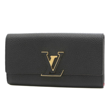 LOUIS VUITTON Portefeuille Capucines Bifold Long Wallet Taurillon Leather Noir M61248