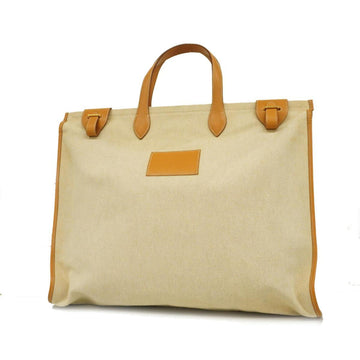 HERMES tote bag Hippo 50 A engraved toile ash natural gold hardware ladies