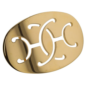 HERMES Buckle Double H Plate Round Gold Plated Men's