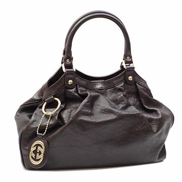 Gucci Handbag Shima Ladies Dark Brown Leather 211944