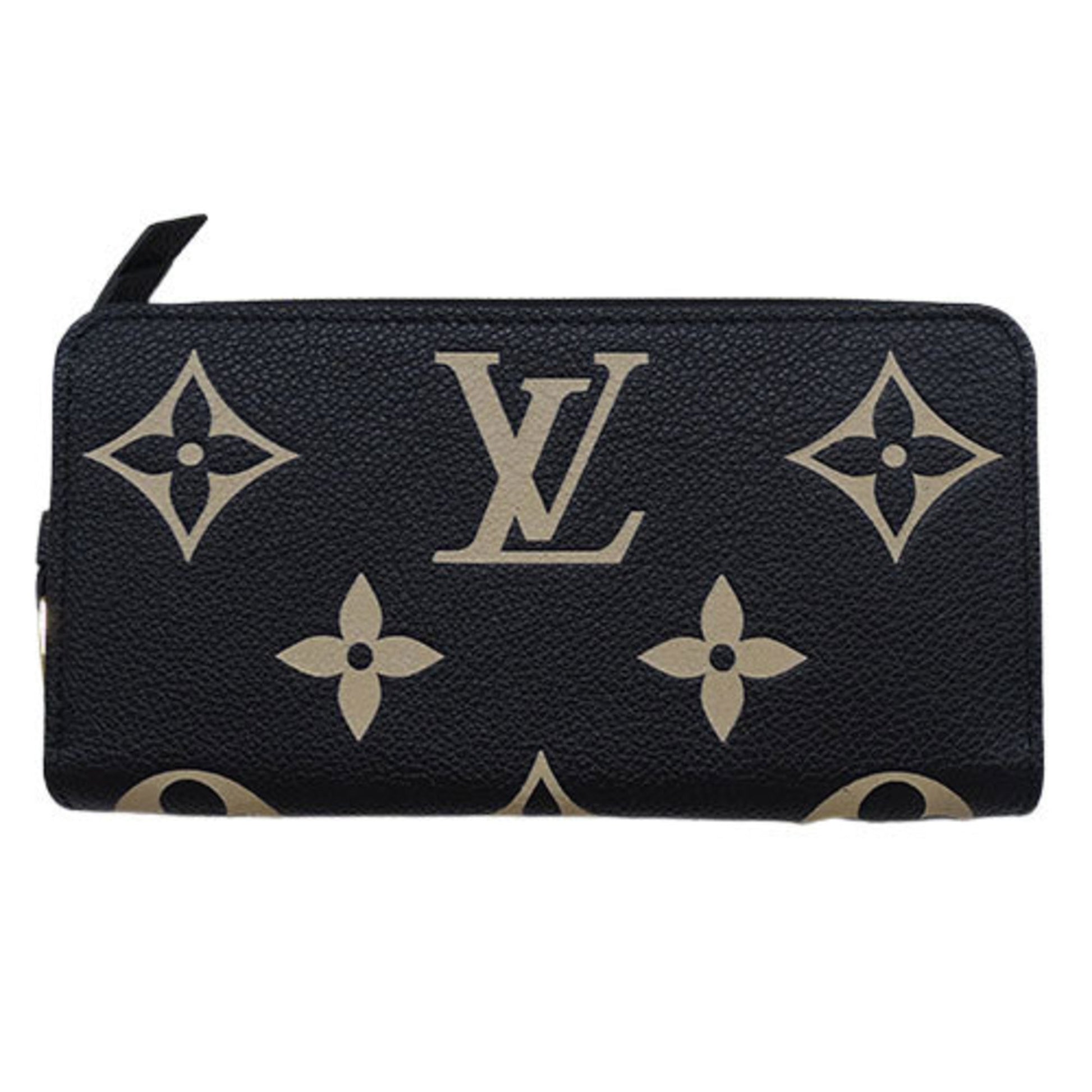 Auth Louis Vuitton Monogram Empreinte Zippy Wallet M80481 Women's  Beige,Black