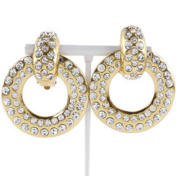 Chanel Hoop 2WAY Vintage Gold Plated x Rhinestone 23 Women's Earrings