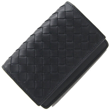 BOTTEGA VENETA Business Card Holder Intrecciato 529121 Black Leather Case Cart Pass Men's