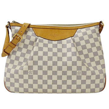 LOUIS VUITTON Damier Azur Women's Shoulder Bag Siracusa MM N41112 White Gray