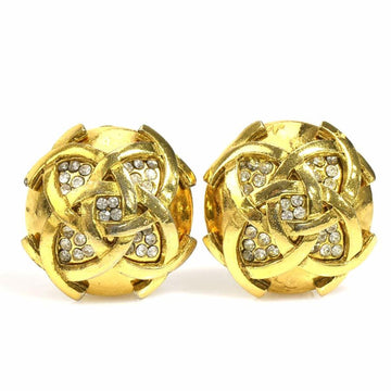 CHANEL Earrings Metal/Rhinestone Gold/Silver Women's e56013a