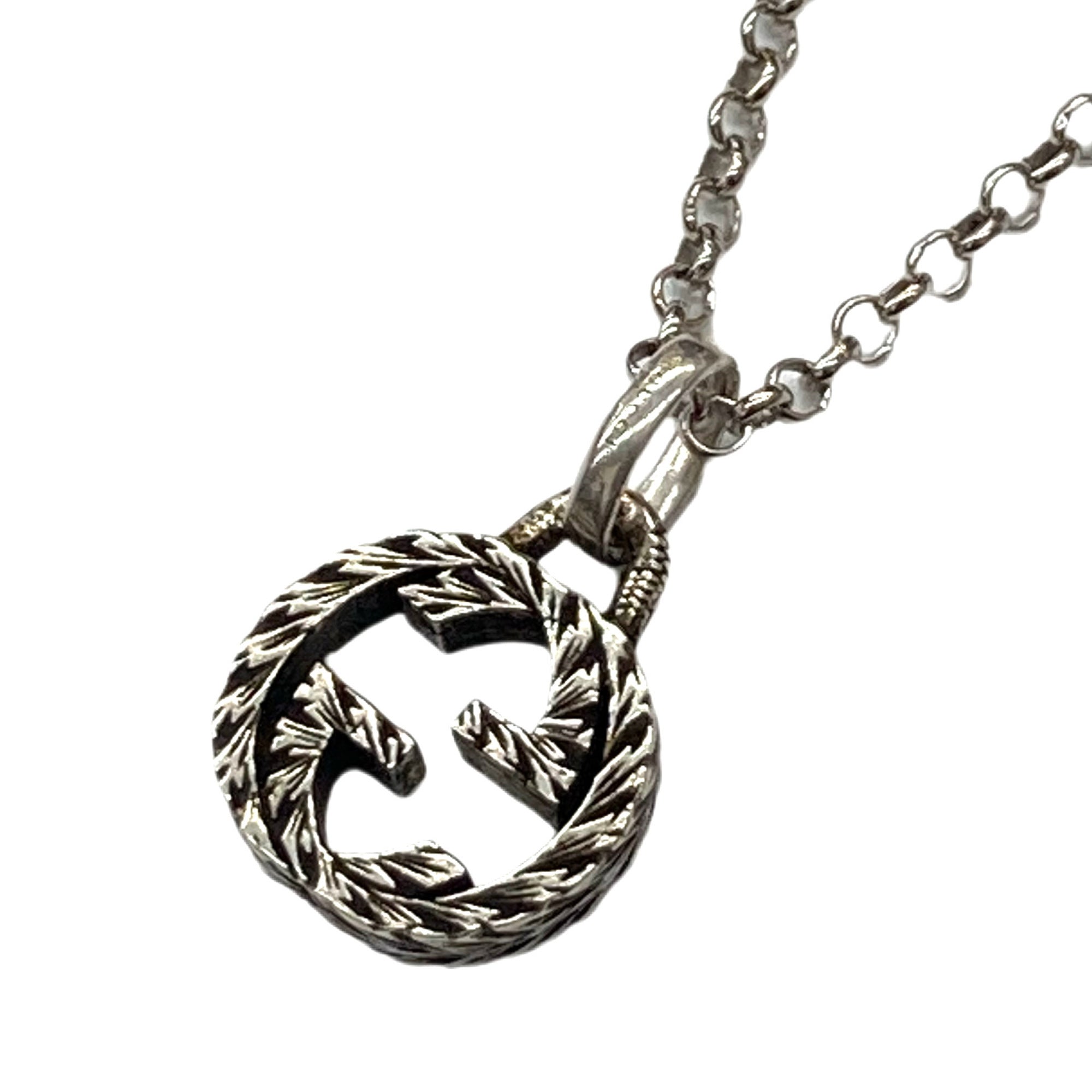 Interlocking g necklace in on sale silver