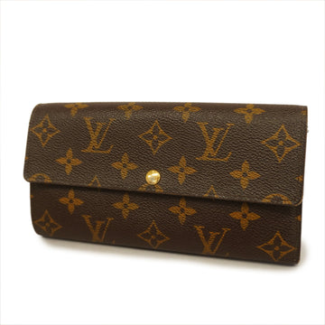 LOUIS VUITTONAuth  Monogram Portefeuille Sarah Leopard M60104 Blue Infini